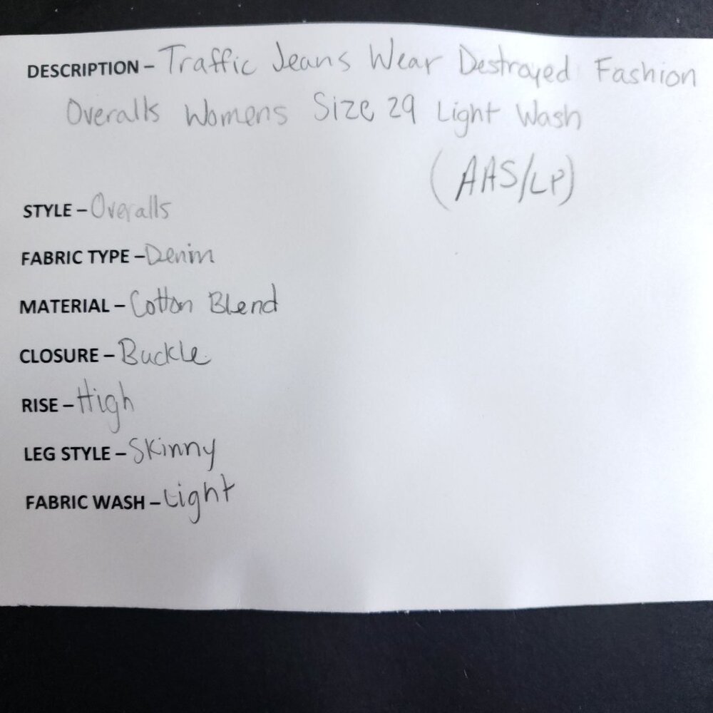 Traffic Jeans Wear Destroyed Fashion Overalls Women's Size 29 Light Wash - Picture 9 of 9